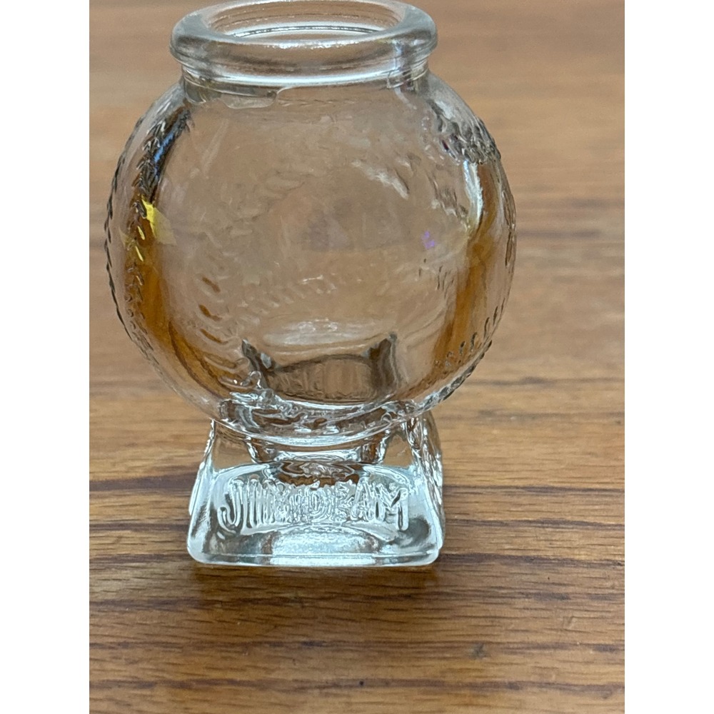 Vintage Jim Beam James B Beam Glass Baseball Decanter MVP Miniature Bottle Clear